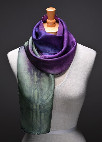 Hand dyed silk habotai scarf
