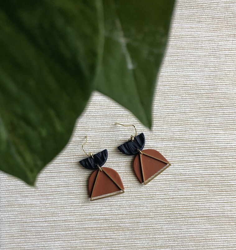 Terracotta Arch | Polymer Clay, Dangle Earring