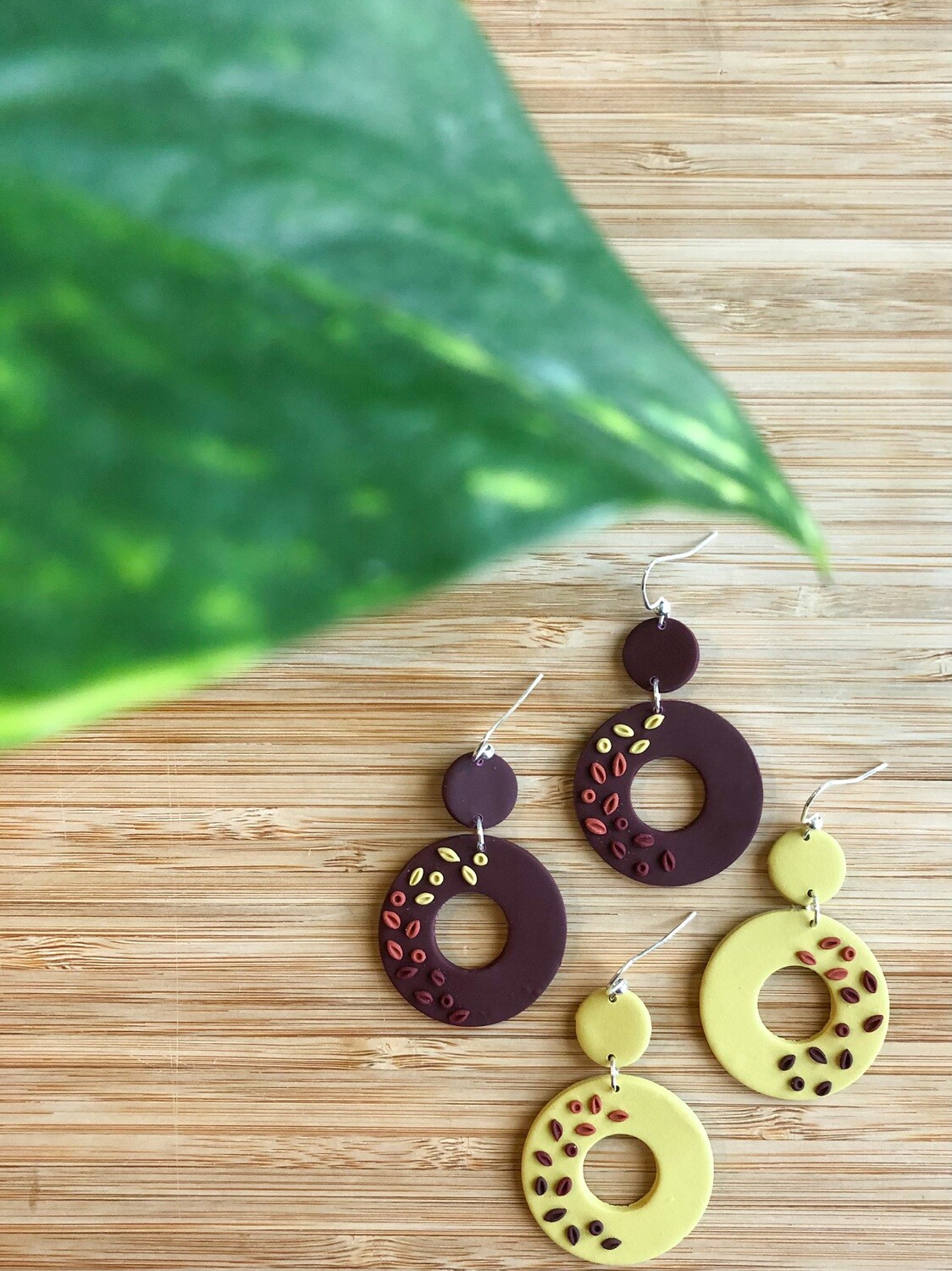 Brook in Floral | Polymer Clay, Dangle Earring