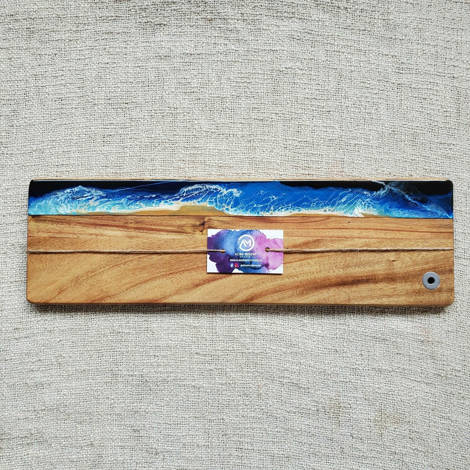 Moody Ocean Resin Acacia Cheese Board Long