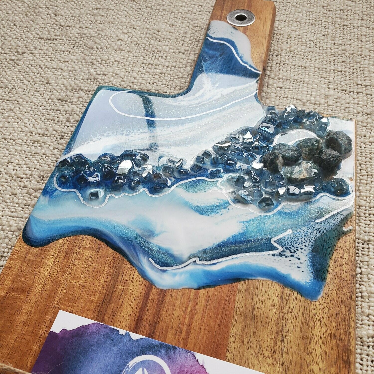 Moody Ocean Resin Acacia Cheese Board STONE COLLECTION