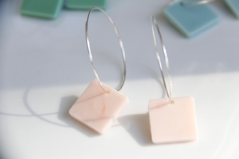 Square Hoops -Pink