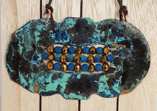 Copper Necklace - Amber and Turquoise