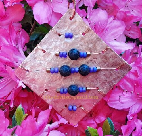 Copper Necklace - Black Lava Beads Please 2
