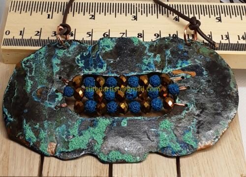 Copper Necklace - Amber and Turquoise