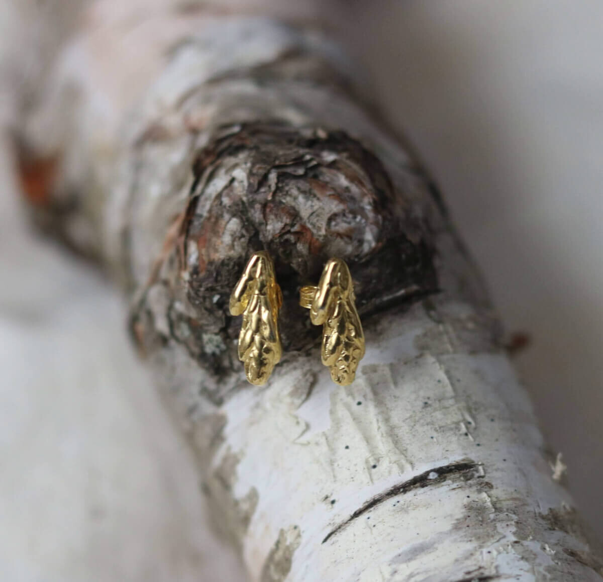 Cedar Tip Studs - gold plated
