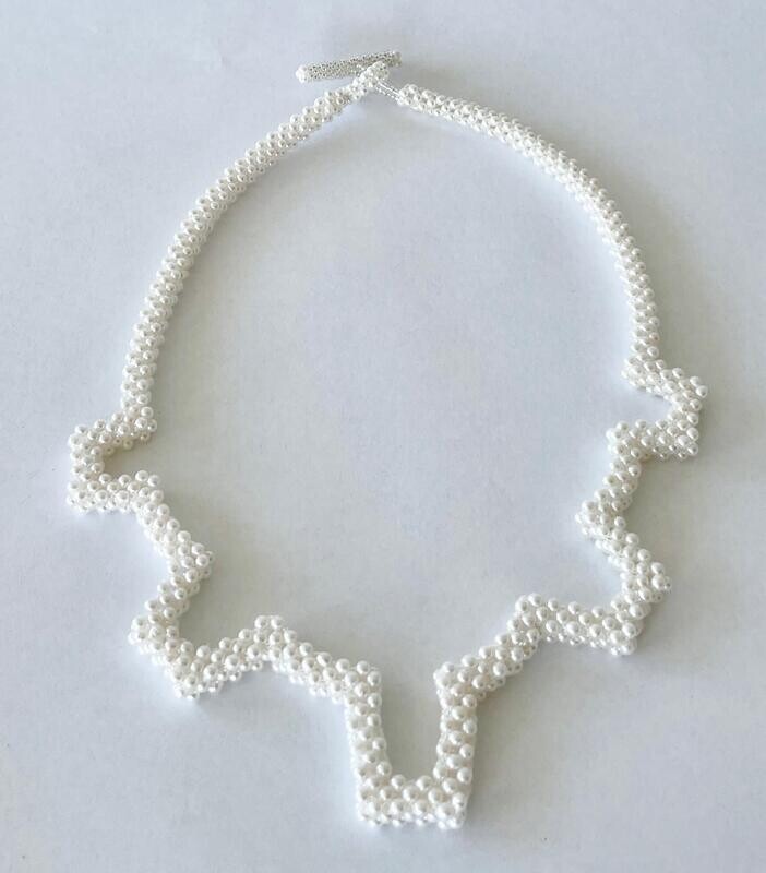 Open Rectangles of Pearls - Necklace