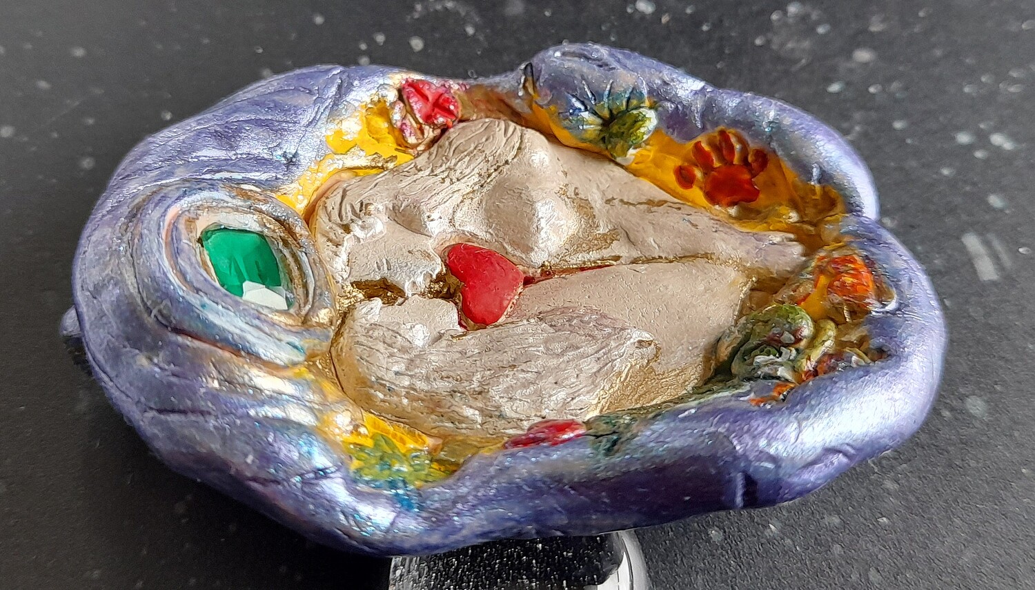 ‘Hearts Bled United Lovers Alcove’ PRIDE, LGBTQ silver pendant. Hand sculpted.