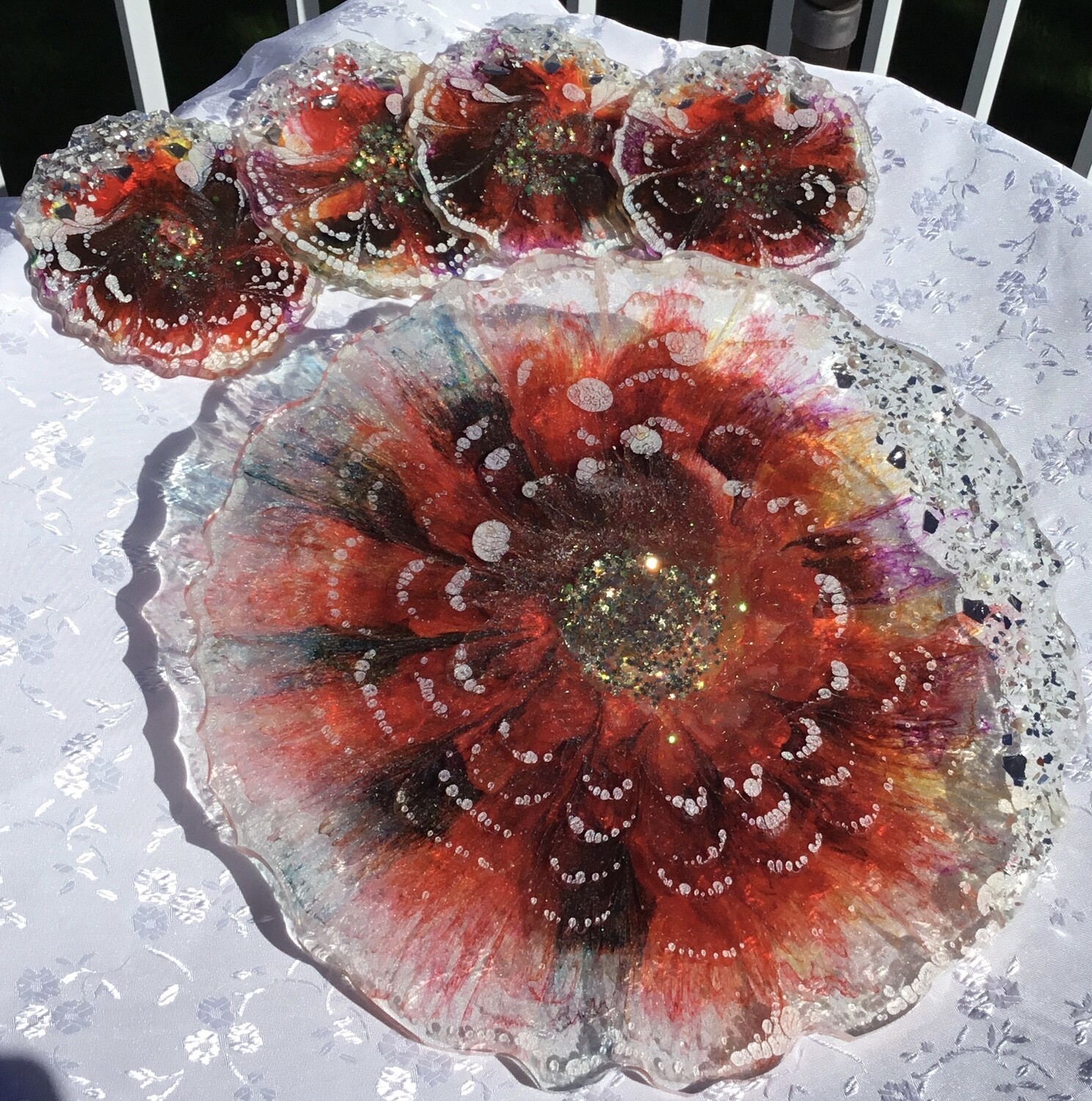 (SOLD)Morning Sunrise - Resin Tray & 4 Coasters (SOLD)Morning Sunrise - Resin Tray & 4 Coasters