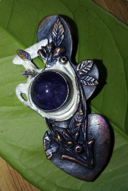 ‘Goddess Water Bearer’ silver pendant. Hand sculpted.