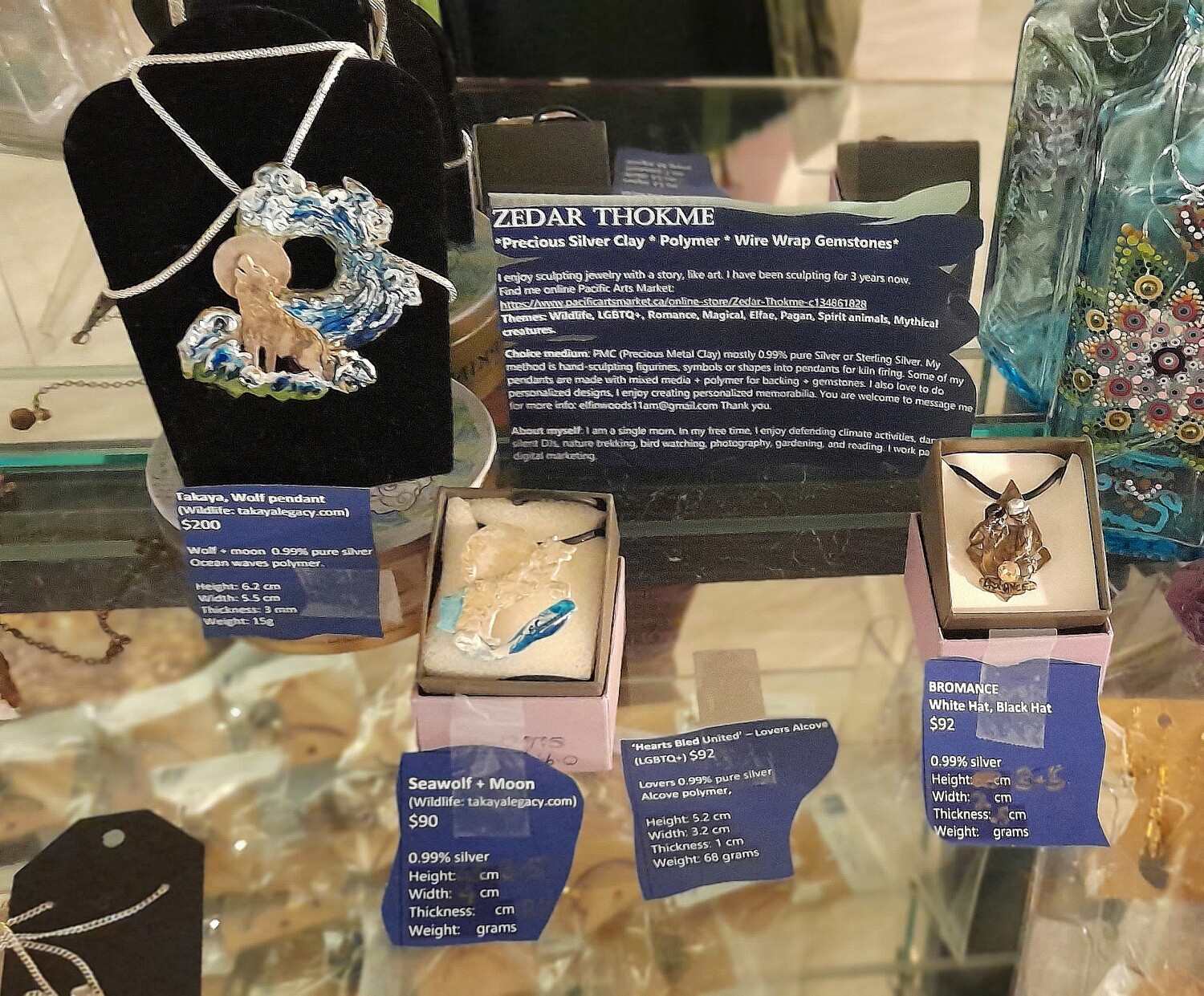 BROMANCE White Hat, Black Hat silver pendant (LGBTQ+)