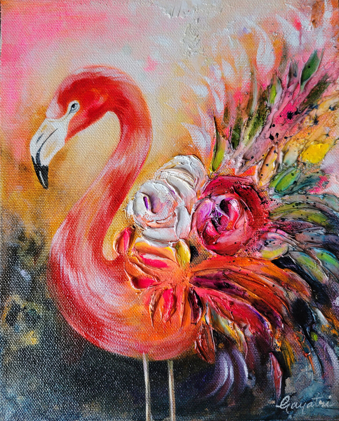 (SOLD)&quot;Flamingo Texture&quot;