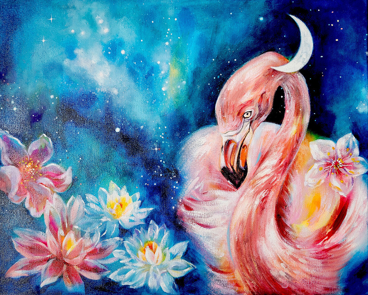 &quot;Flamingo in Night sky&quot;