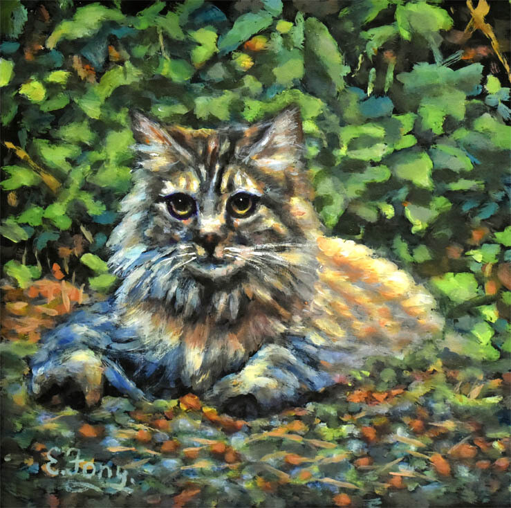 (SOLD)Kitty in Woodland