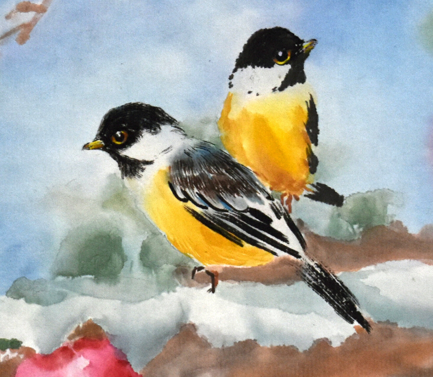 Chickadee with Crab Apples
