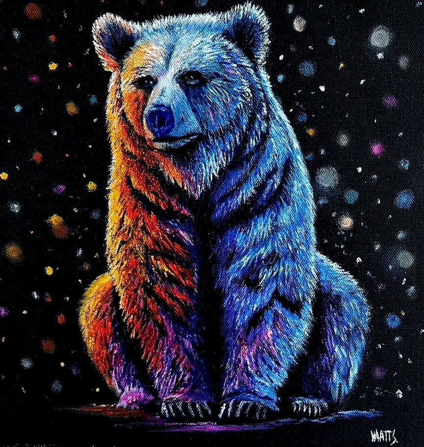 "Radiant Bear" Grizzly Bear Original Canadian Art | Wildlife Painting - Vivid Grizzly Bear Artwork