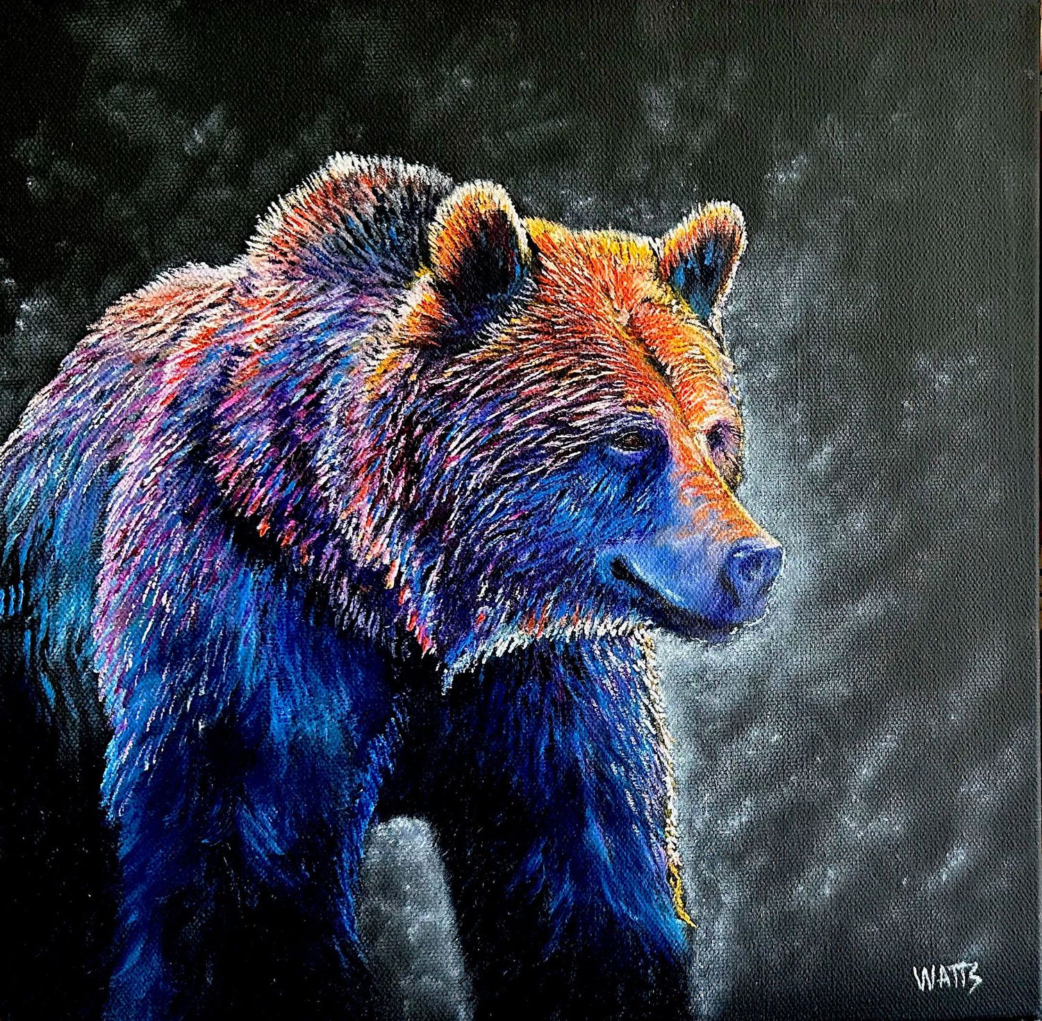 "Radiant Strength" Grizzly Bear Original Canadian Art | Wildlife Painting - Vivid Grizzly Bear
