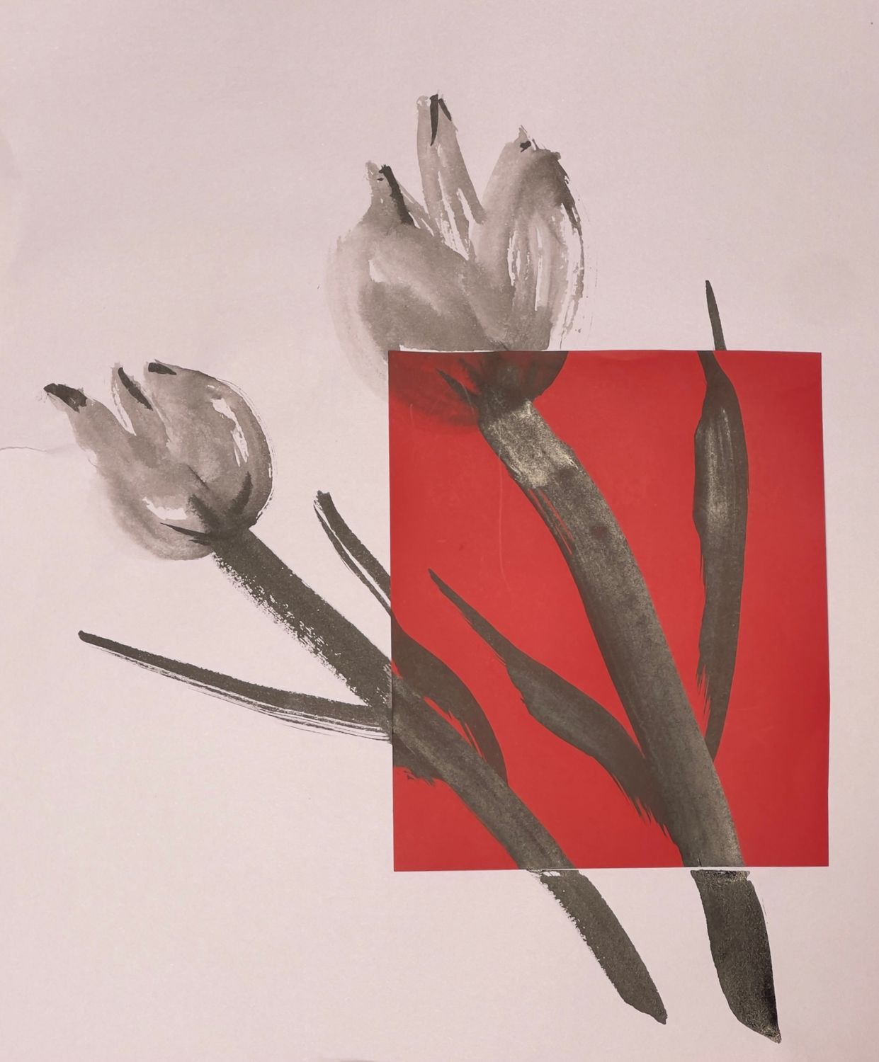 Friendly Tulips with Red