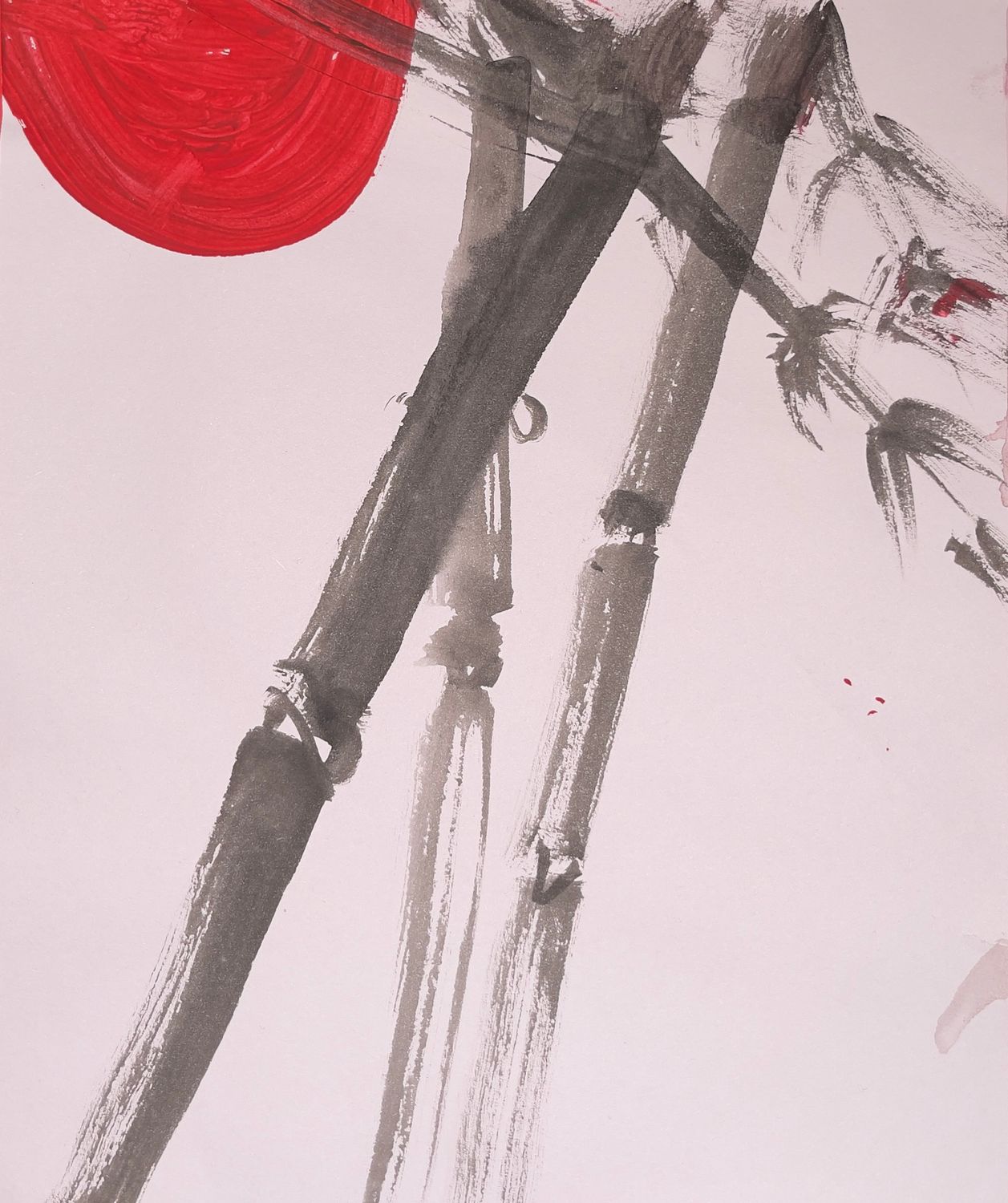 Bamboo with Partial Moon