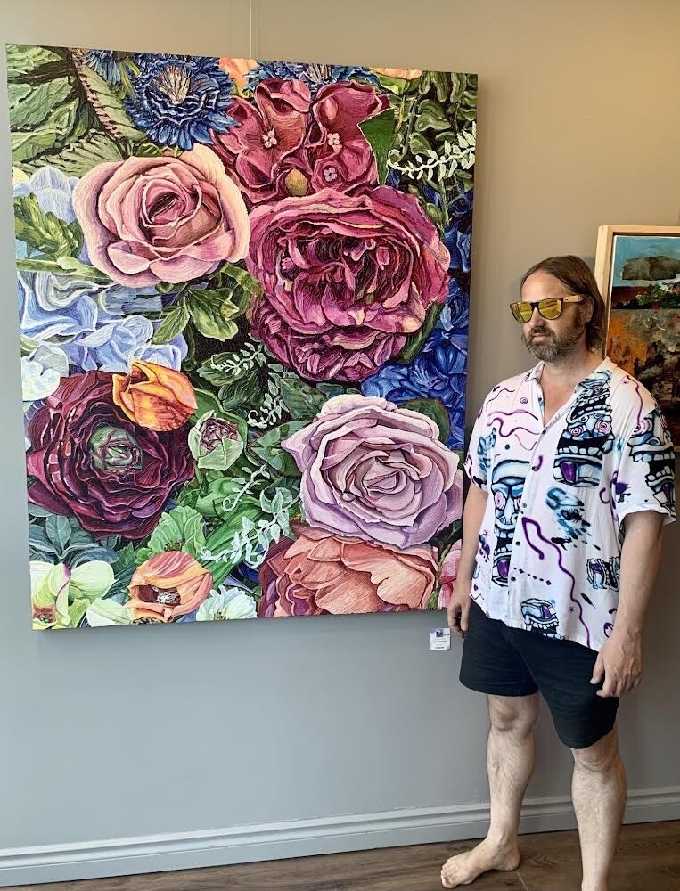 Flowers with Palette Knife (OVERSIZED: Contact Seller for Shipping)
