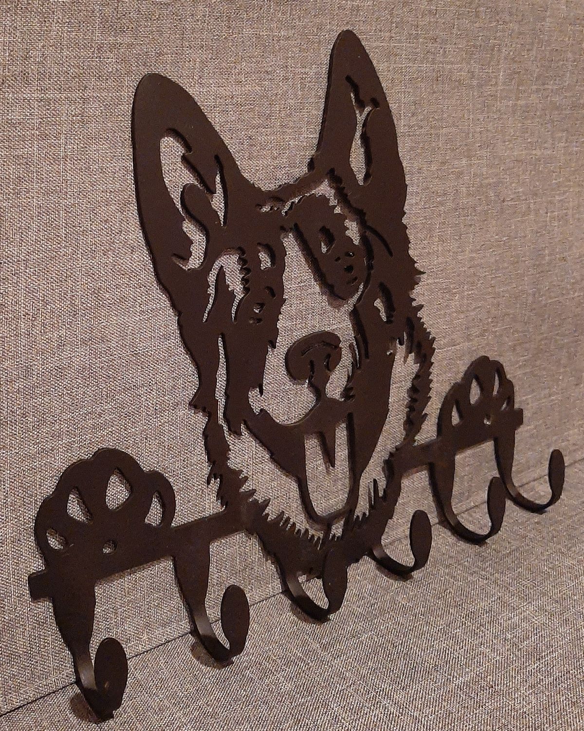 German Shepherd  key and leash hanger