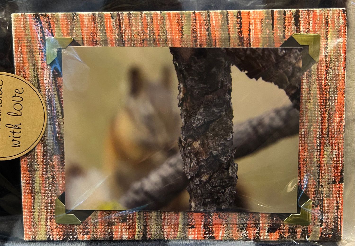 I See You! (Out of focus Chipmunk behind Evergreen Twig): Canvas Magnet