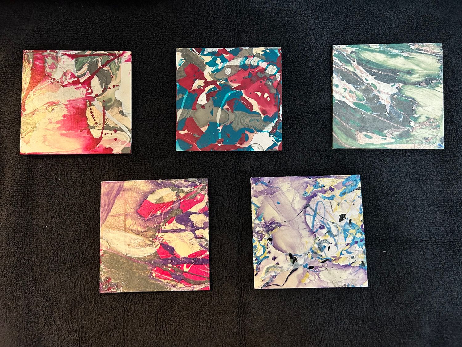 Wood Square Trivets- set of 5