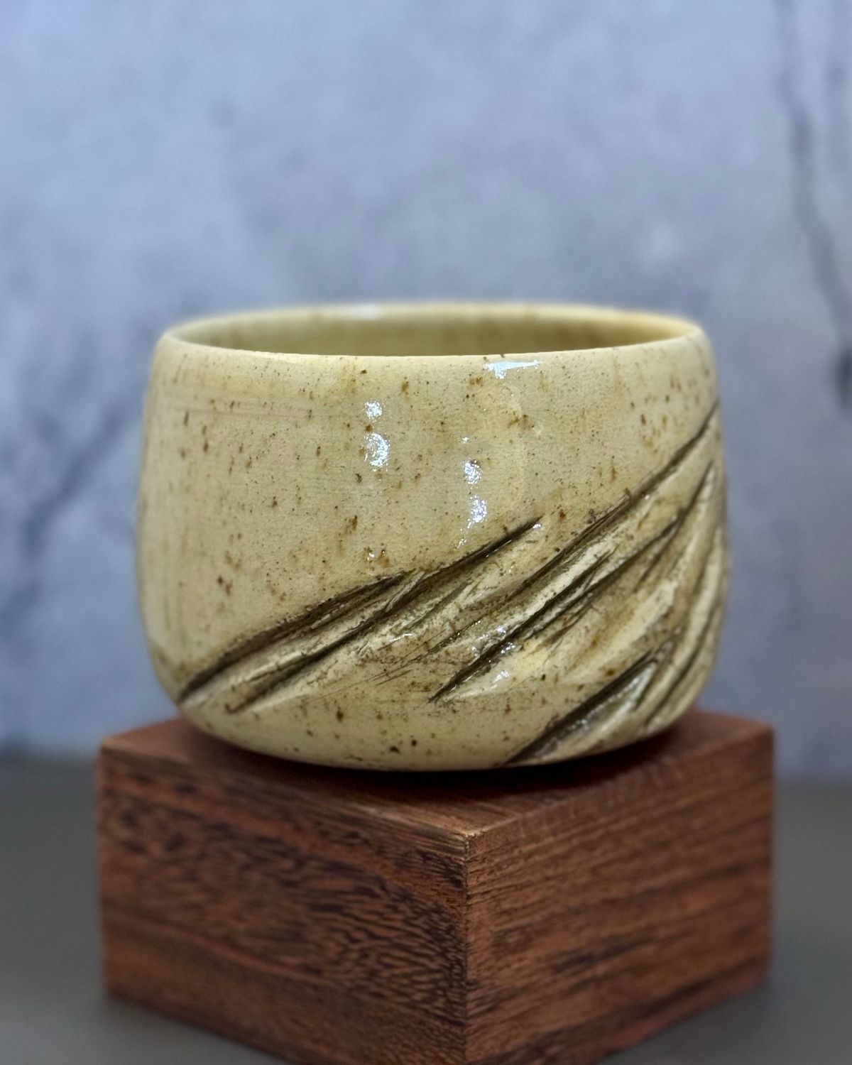 Mountain Carved Yunomi