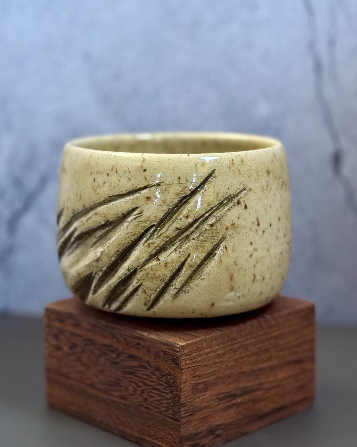 Mountain Carved Yunomi