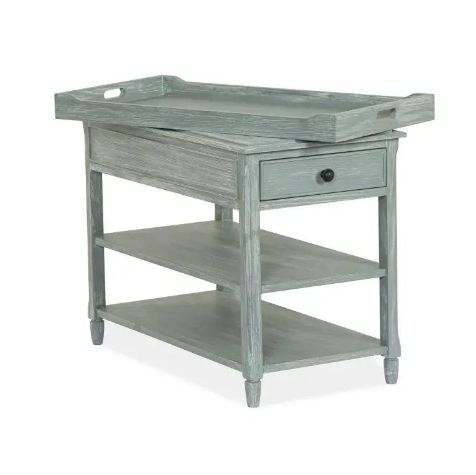 End Table, Chairside Wood Blue