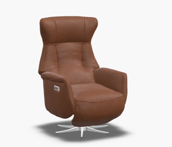 Palliser Power Recliner Swivel, Leather with Match