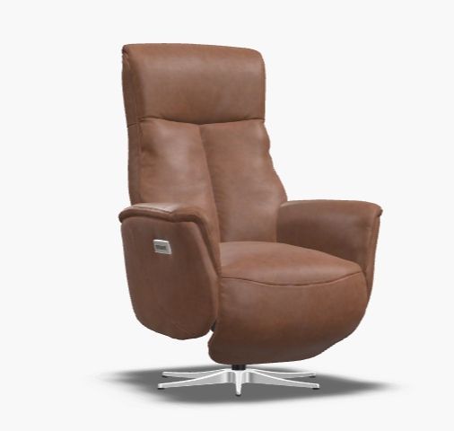 Palliser Power Recliner Swivel, Leather with Match