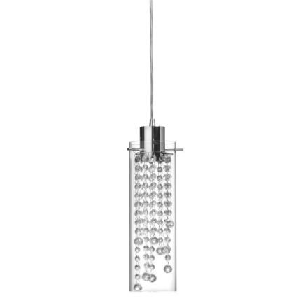 1 Light Crystal Pendant, Polished Chrome