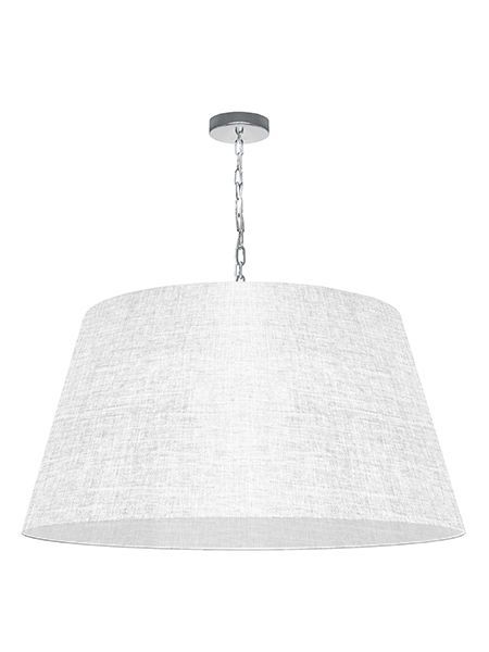 1 Light Extra Large Pendant, White and Clear Shade