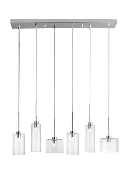 Industrial Chic 6-Light Polished Chrome Pendant
