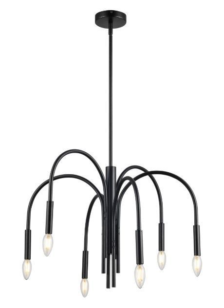 Callway 6-Light Matte Black Chandelier