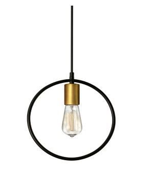 Geometric 1-Light Matte Black Pendant