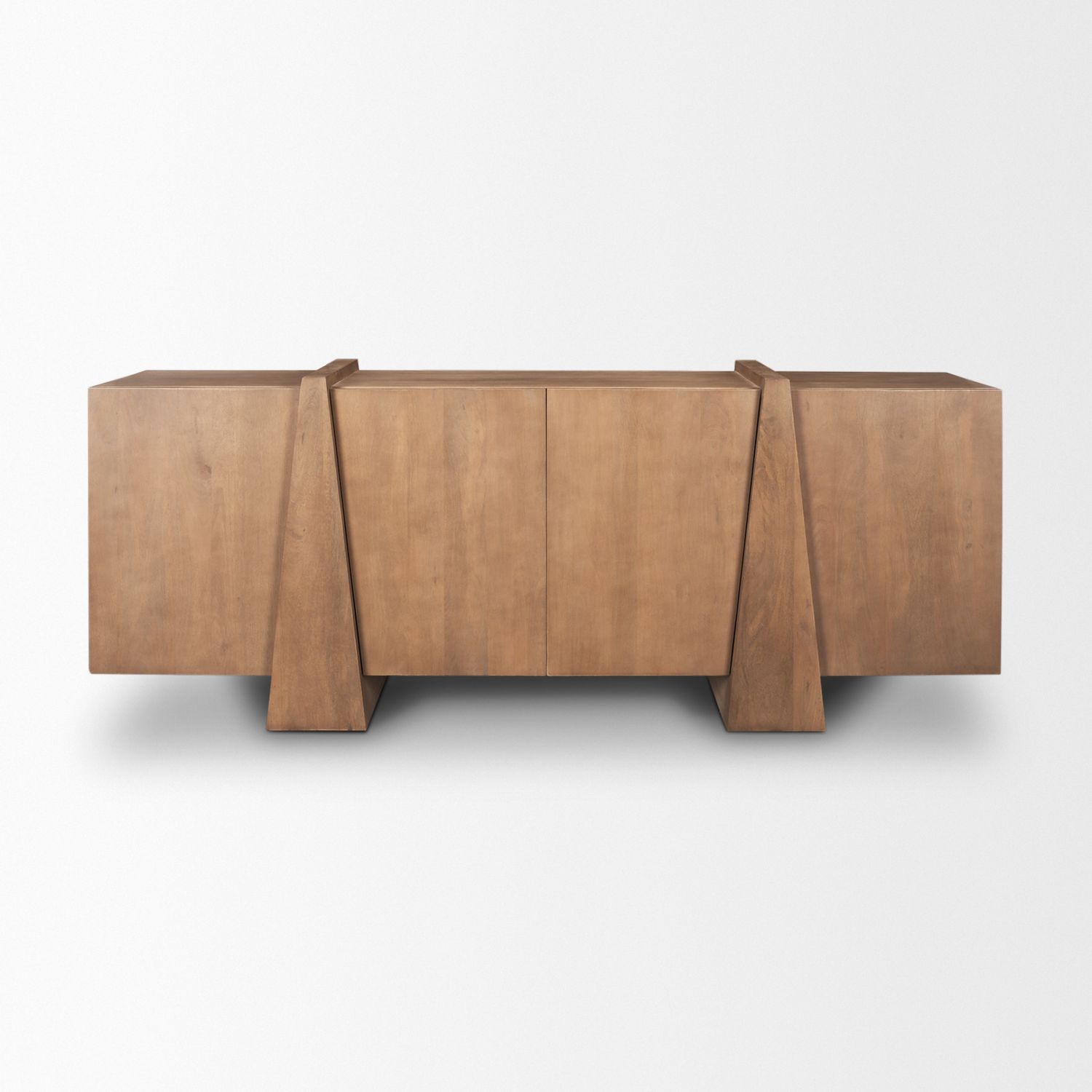 Eula Medium Brown Wood 4-Door Sideboard