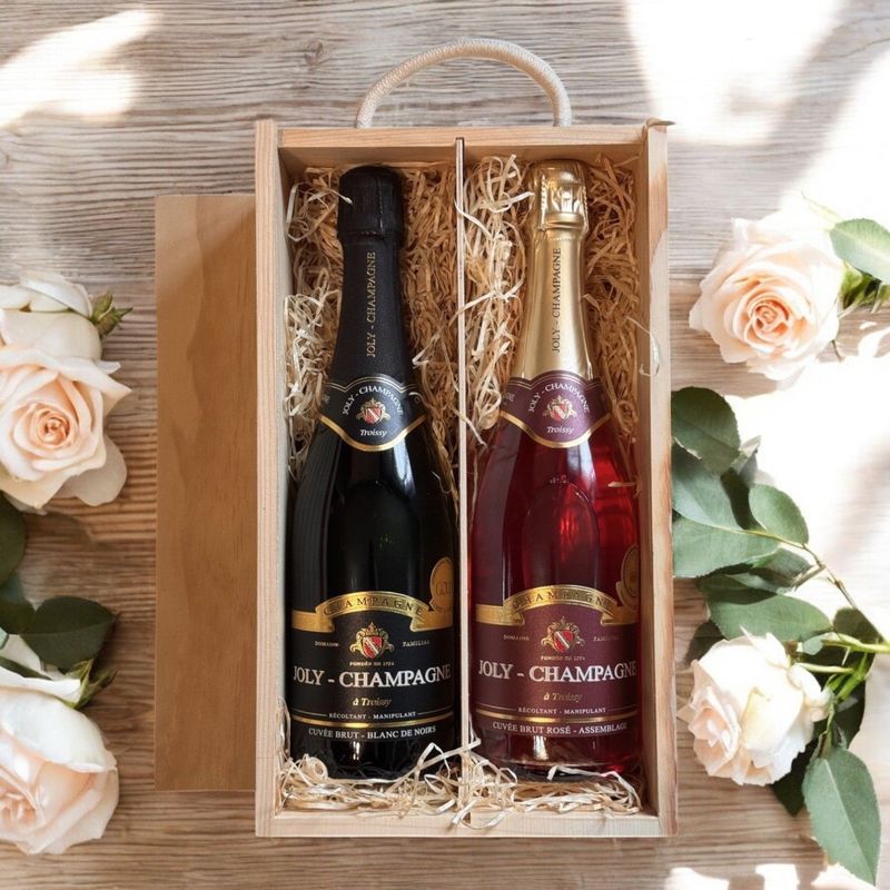 Joly Brut & Brut Rosé Champagne, France (VG) - 2 Bottle Gift
