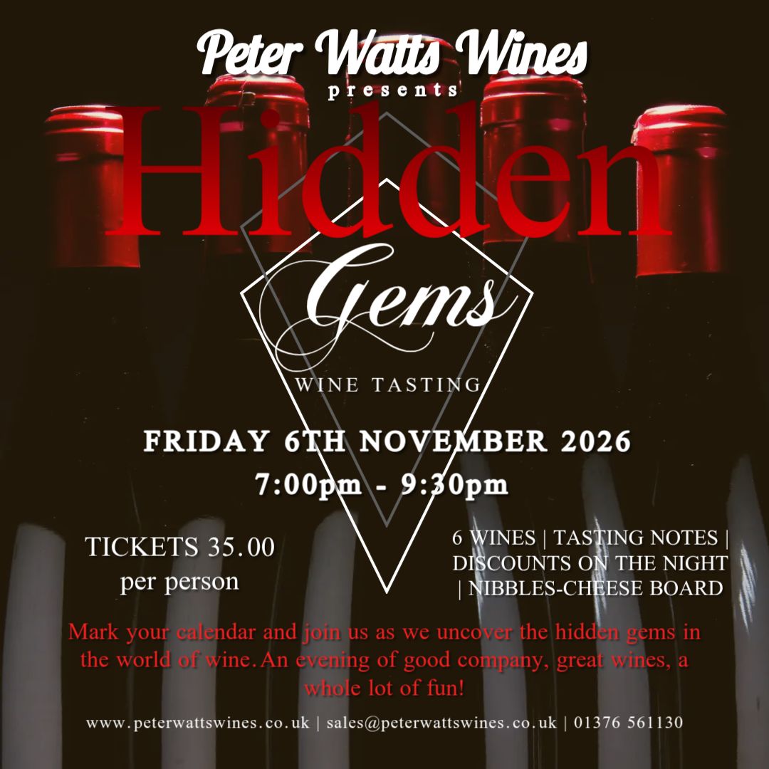 Hidden Gems - Wine Tasting - Friday 6th November 2026 Hidden Gems - Wine Tasting - Friday 6th November 2026