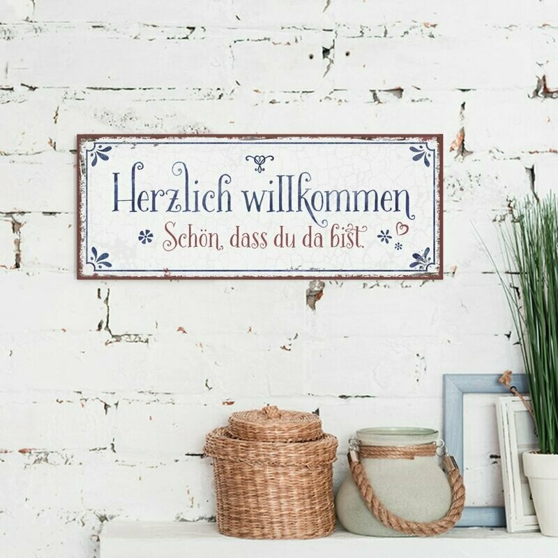 Metallschild Metallschild "Herzlich willkommen"