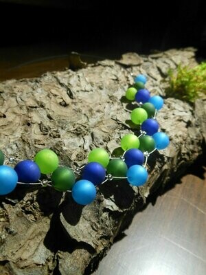 Halskette Polariskette blau grün - Collier