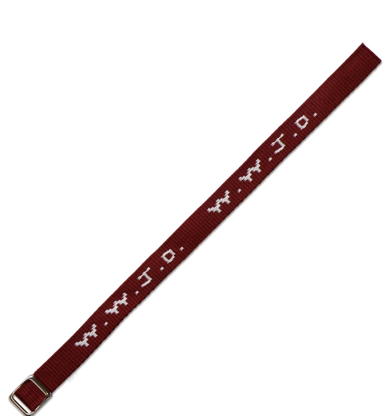 WWJD - Armband (gewebt dunkelrot) mit Metallverschluss