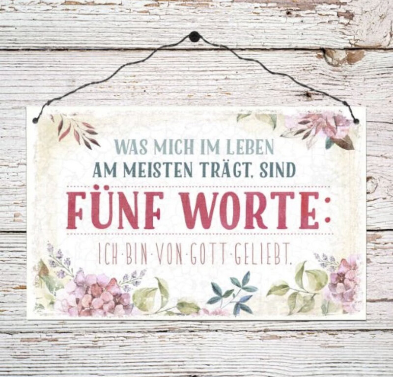 Fünf Worte (Holzschild) Fünf Worte (Holzschild)
