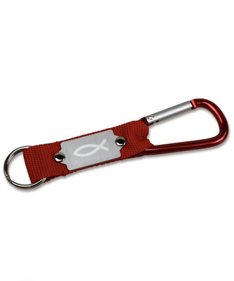 Schlüsselanhänger mit Karabinerhaken (rot)