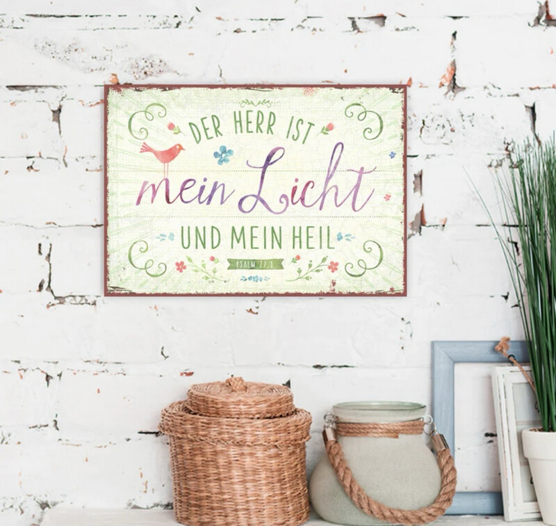 Metallschild „Mein Licht und Heil“ Metallschild „Mein Licht und Heil“