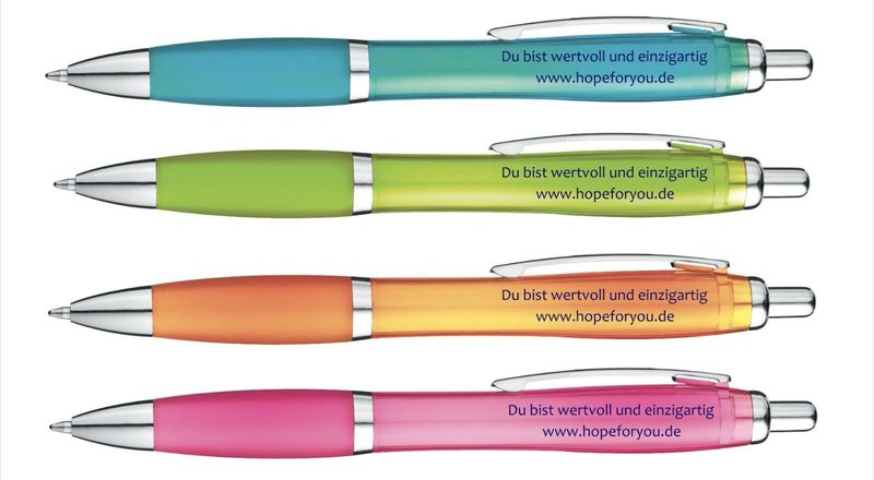 4 Kugelschreiber mit Aufschrift 4 Kugelschreiber mit Aufschrift "Du bist wertvoll und einzigartig"