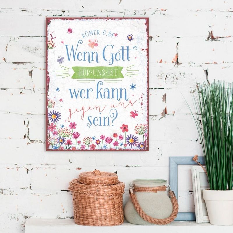 Metallschild „Gott ist für uns“ Metallschild „Gott ist für uns“