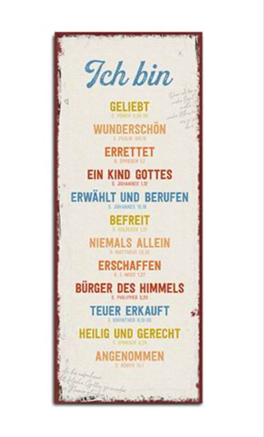 Metallschild - Identität 34,5x14