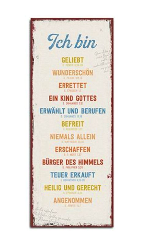 Metallschild - Identität 34,5x14 Metallschild - Identität 34,5x14